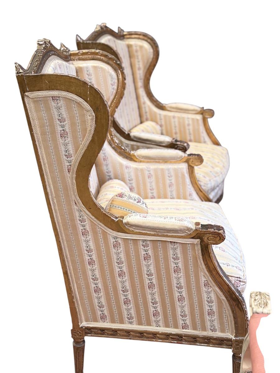 Pair of french Louis XVI Bergères 