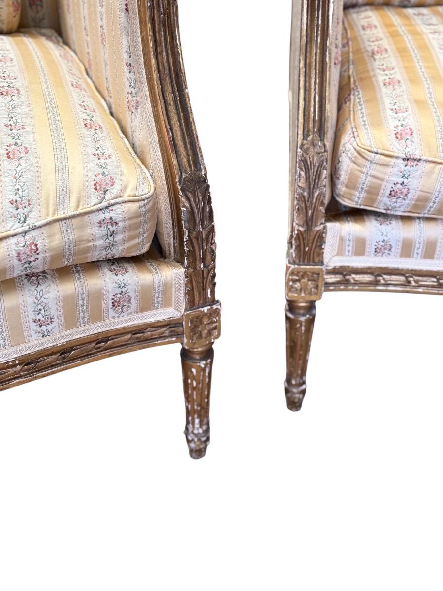 Pair of french Louis XVI Bergères 