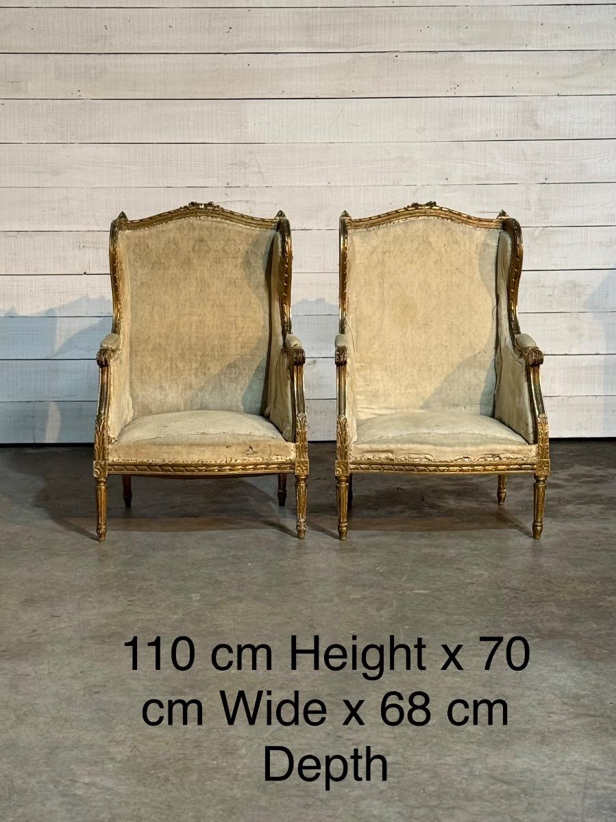 Pair of french Louis xvi bergères 