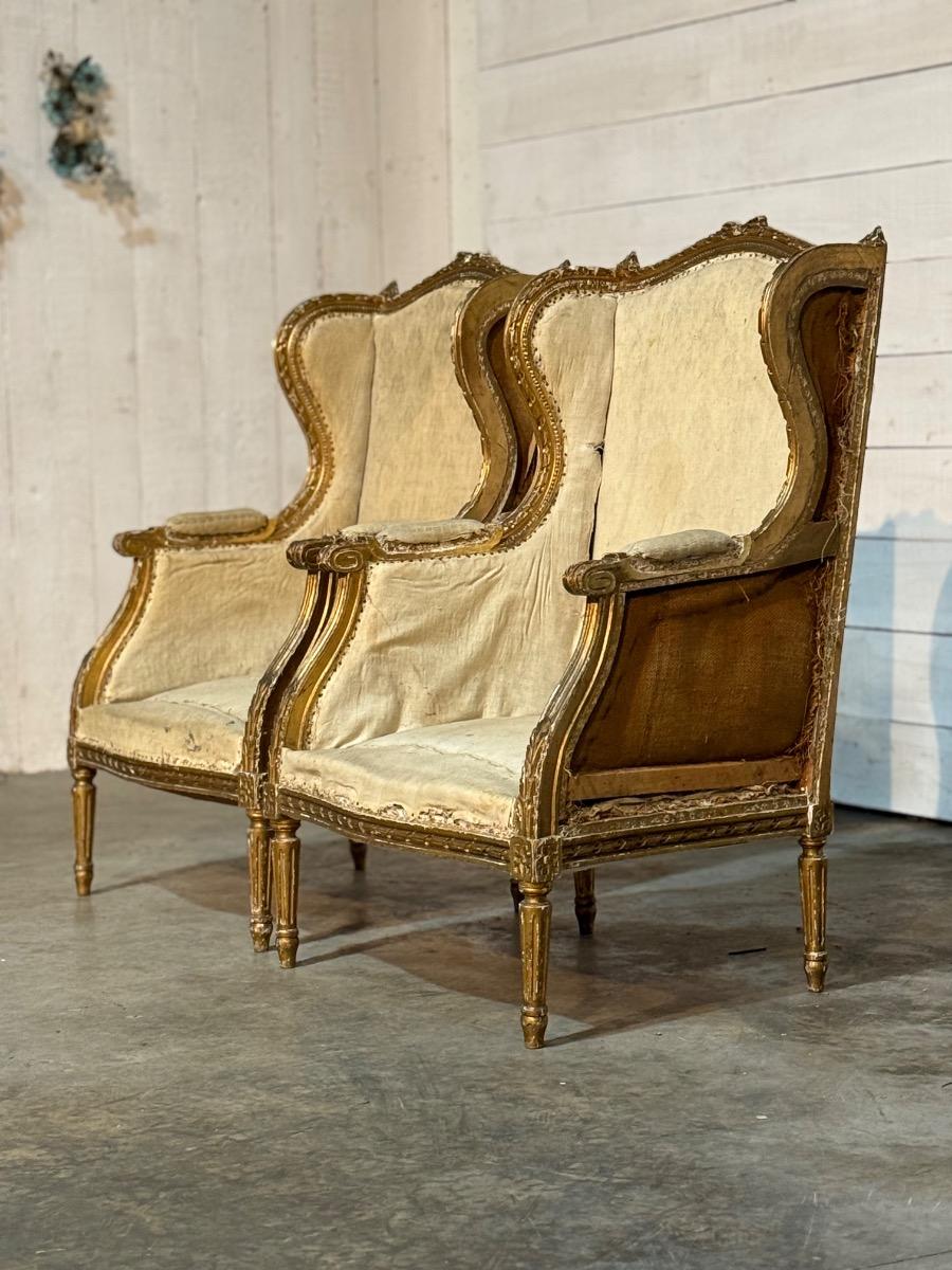 Pair of french Louis xvi bergères 