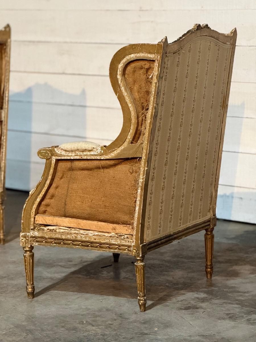 Pair of french Louis xvi bergères 