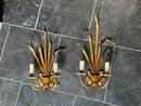 Pair of gilt metal wall sconces 