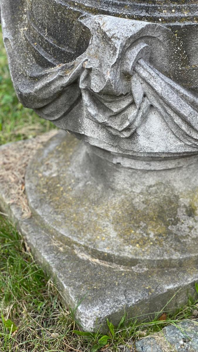 Pair of hand carved blue stone finals 