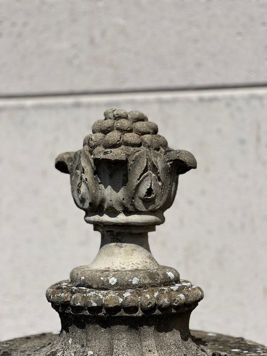 Pair of large concrete garden vases 