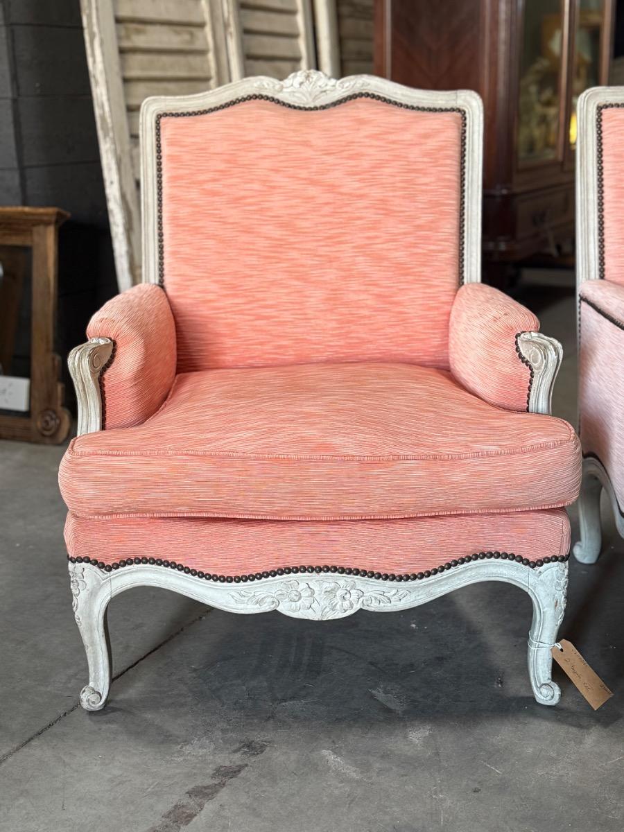 Pair of large french Louis Xv bergères 