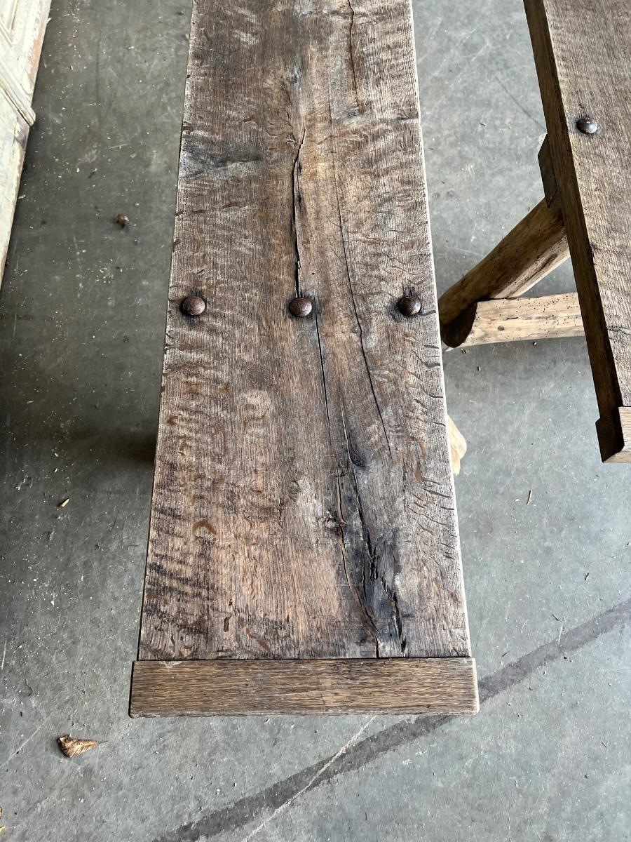 Pair of long wooden benches