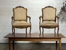 Pair of Louis XV giltwood armchairs 