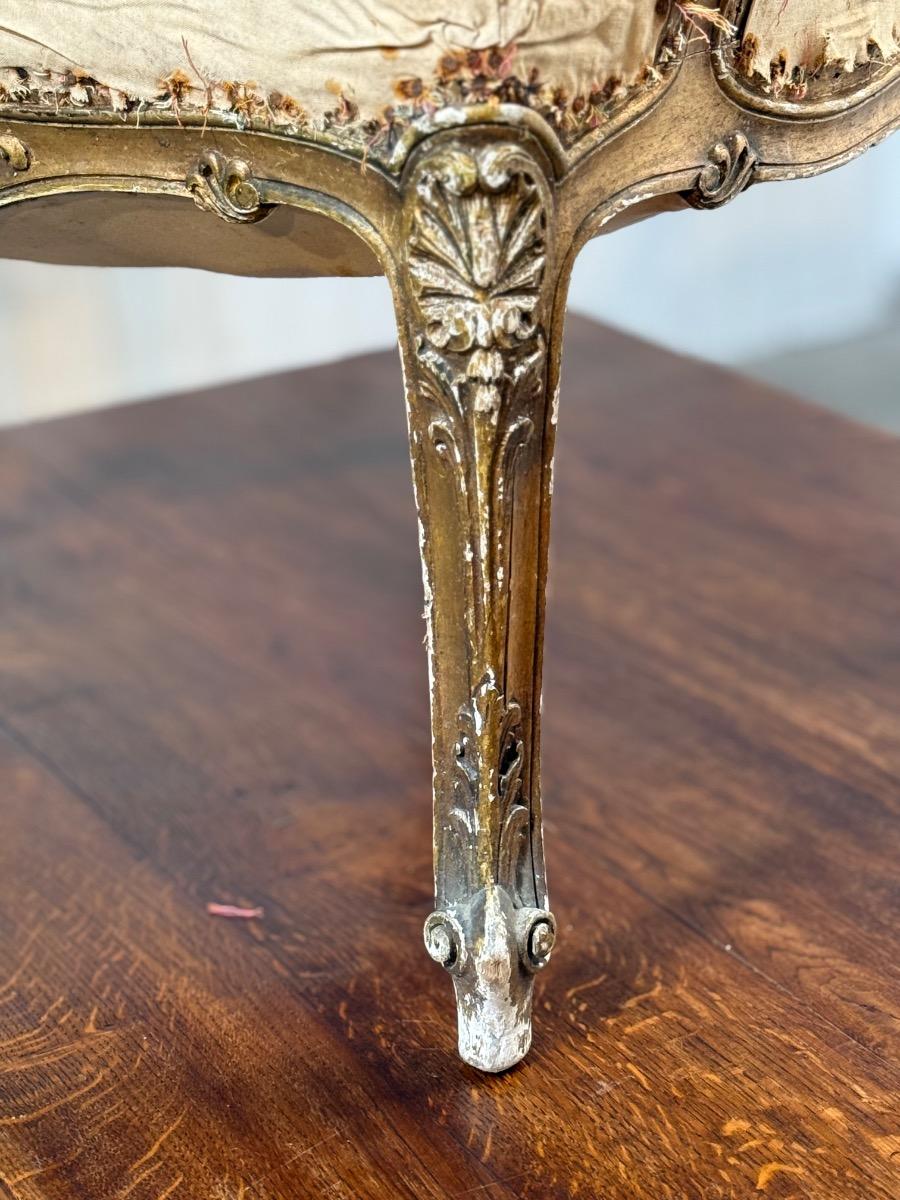 Pair of Louis XV giltwood armchairs 