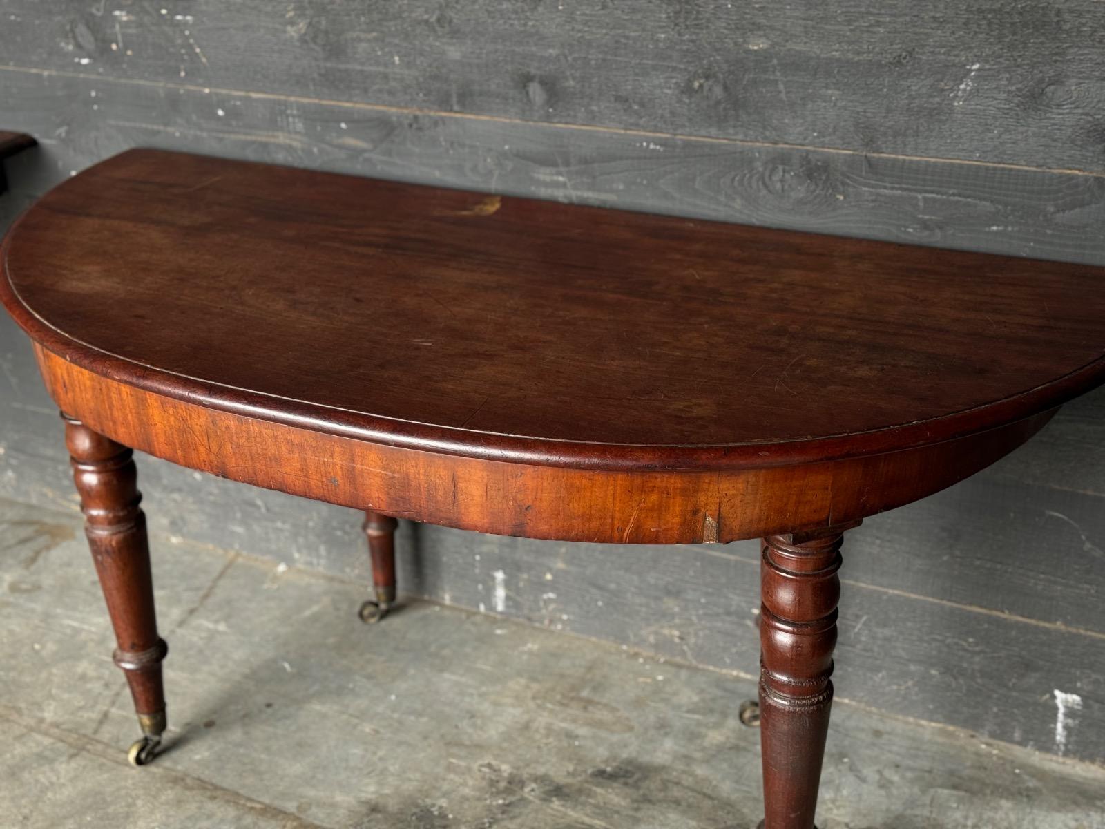 Pair of mahogany english console tables 