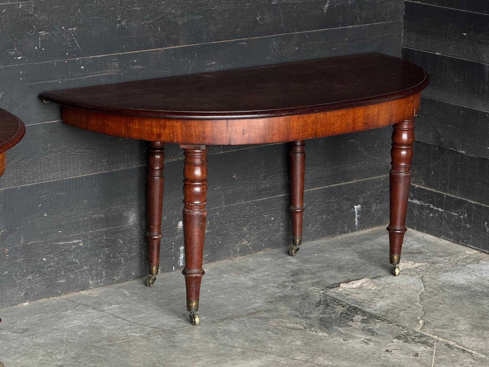 Pair of mahogany english console tables 