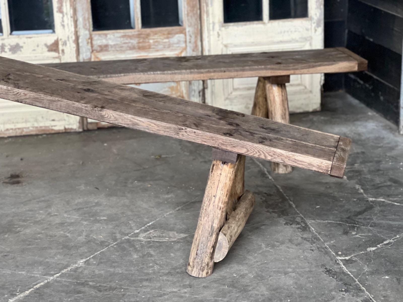 Pair of rustic benches 