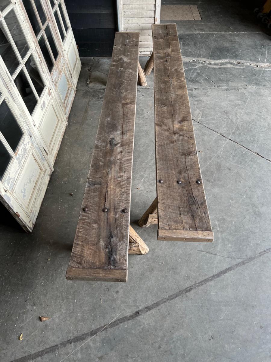 Pair of rustic benches 