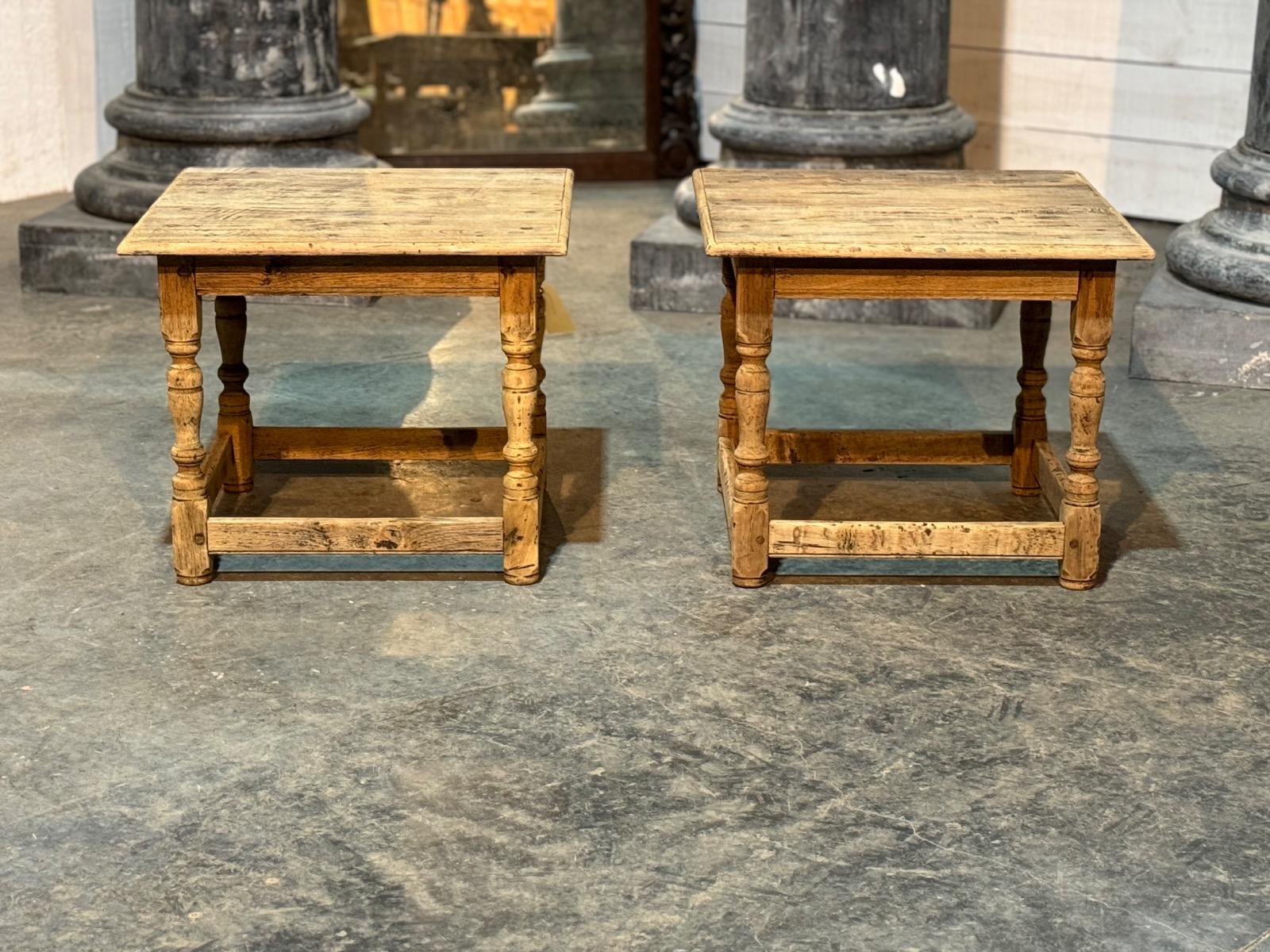 Pair of rustic tables