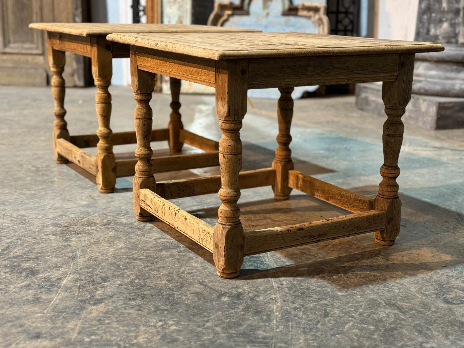 Pair of rustic tables