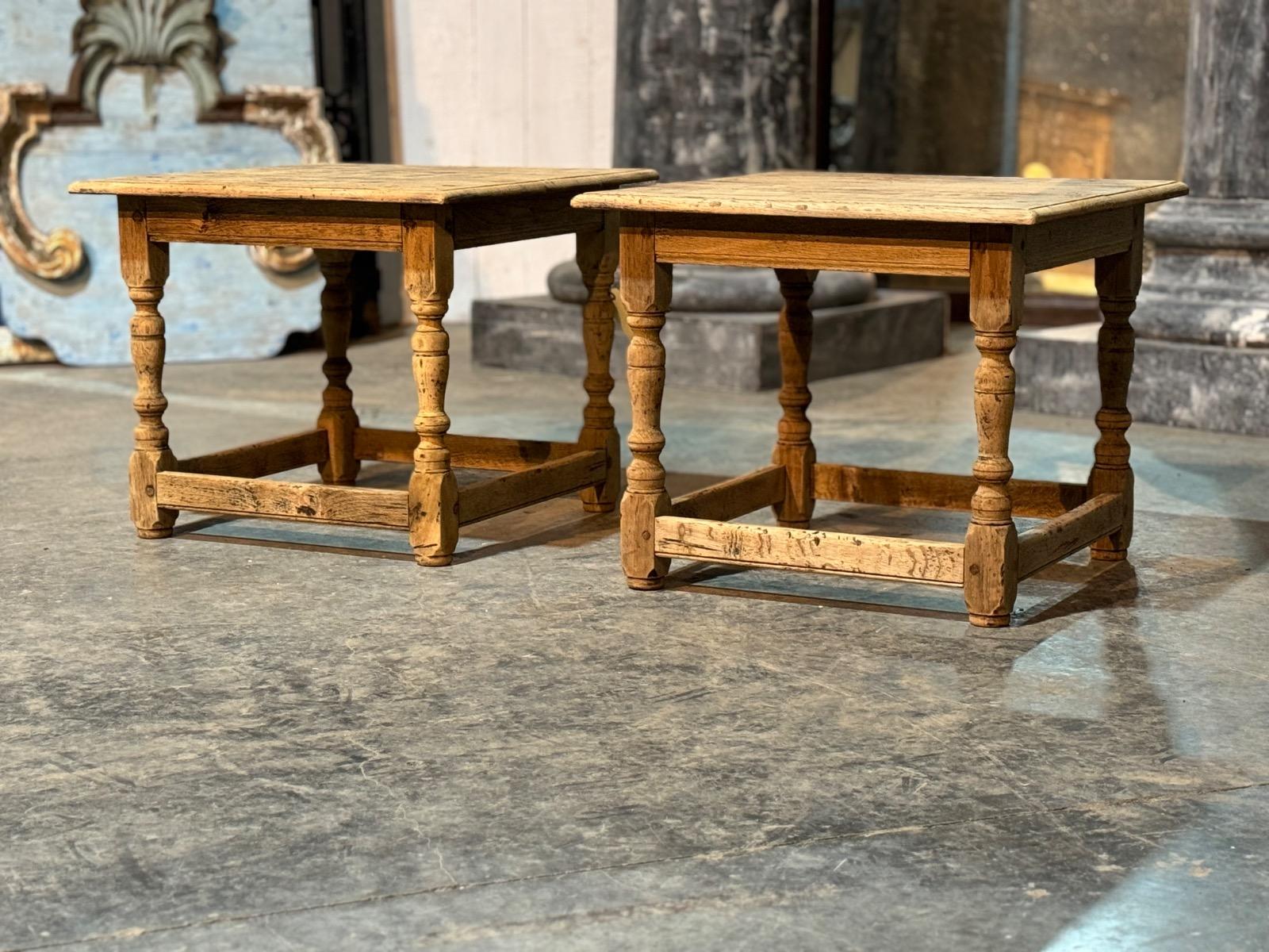 Pair of rustic tables 