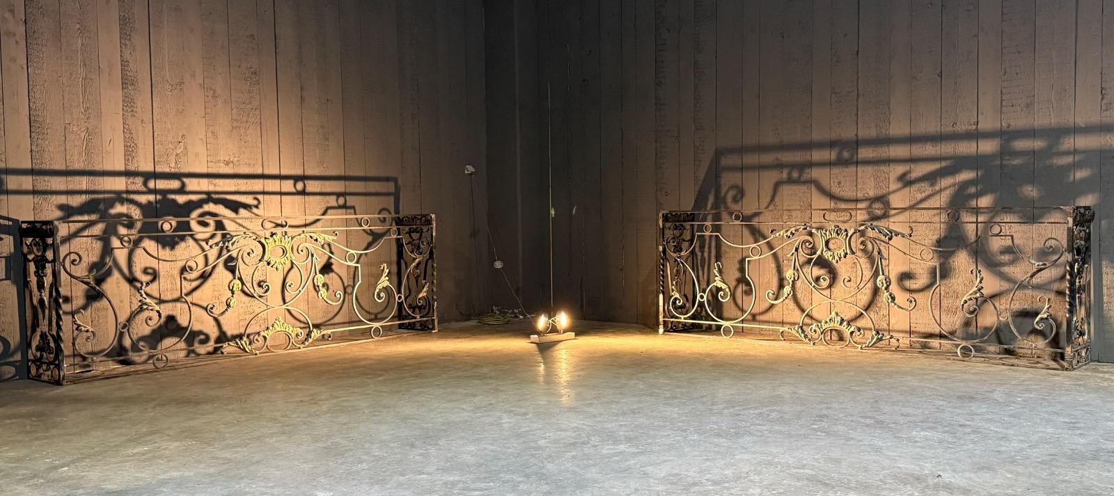 Pair of wrought iron consoles 