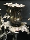 style Pair silvered bronze candlesticks