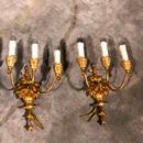 Paire d'appliques en bois doré