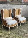 Paire de bergères louis XV patinée 