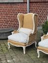 Paire de bergères louis XV patinée 