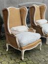 Paire de bergères louis XV patinée 