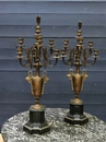 Paire de chandeliers en bronze style Barbedienne