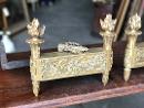 Paire de chenets en bronze louis XVI 