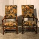Paire de fauteuils français tapisserie