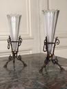Paire de vases en crystal et bronze