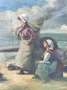 Peinture sur toile femmes de pecheur 19 ème siecle