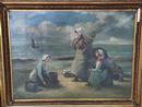 Peinture sur toile femmes de pecheur 19 ème siecle