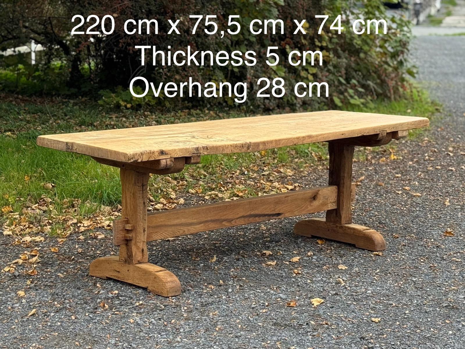Rustic oak trestle table 