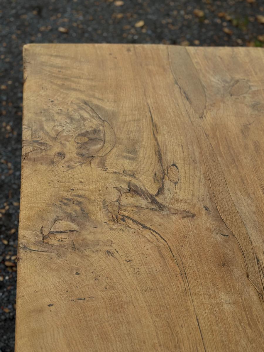 Rustic oak trestle table 