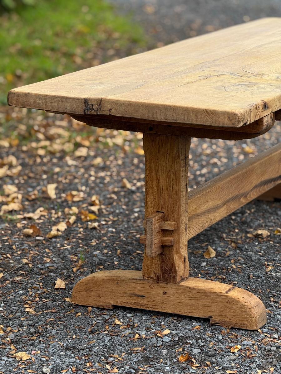 Rustic oak trestle table 