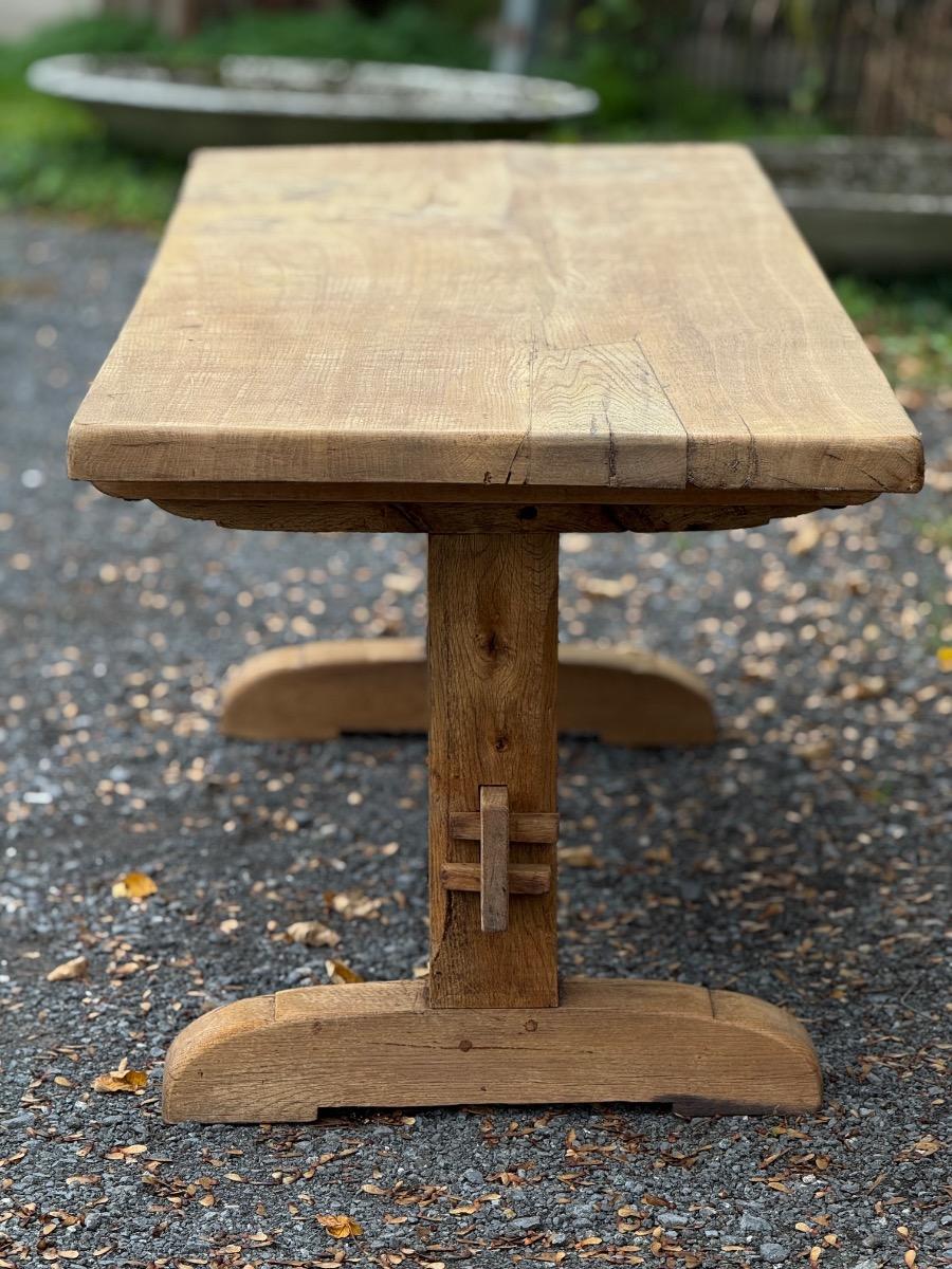 Rustic oak trestle table 