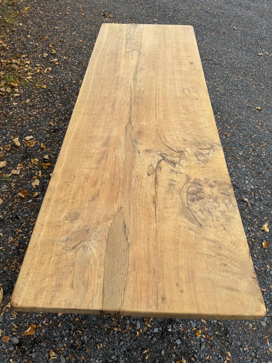 Rustic oak trestle table 