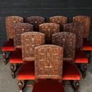 Série de 10 chaises renaissance en noyer