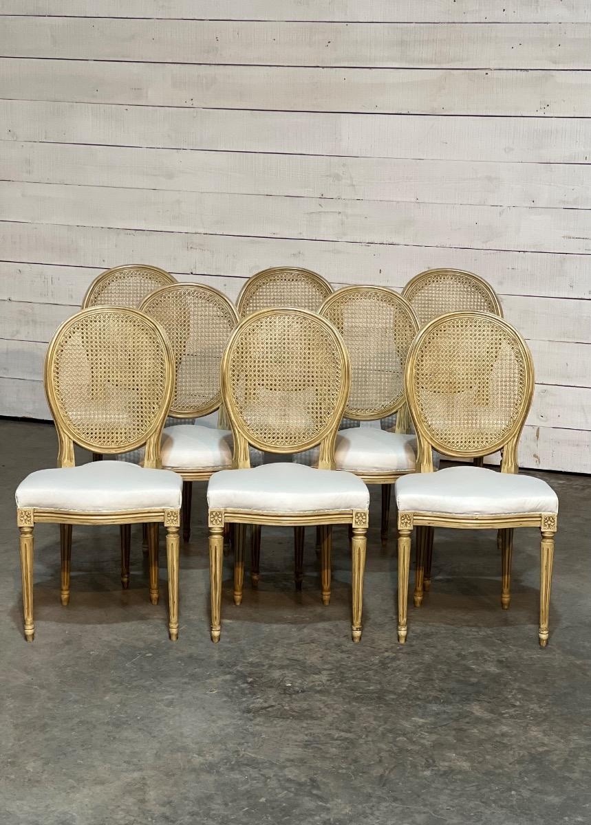 Set of 8 french dining chairs 