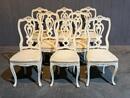 Set of 8 painted chairs 