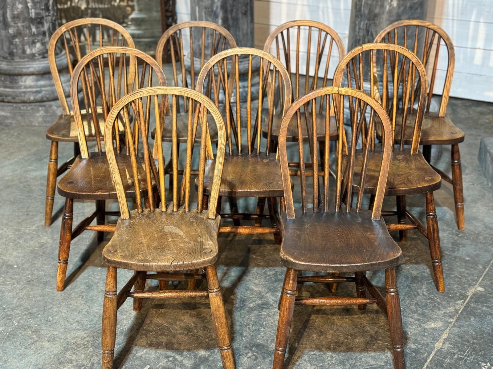 Set of 9 english chairs