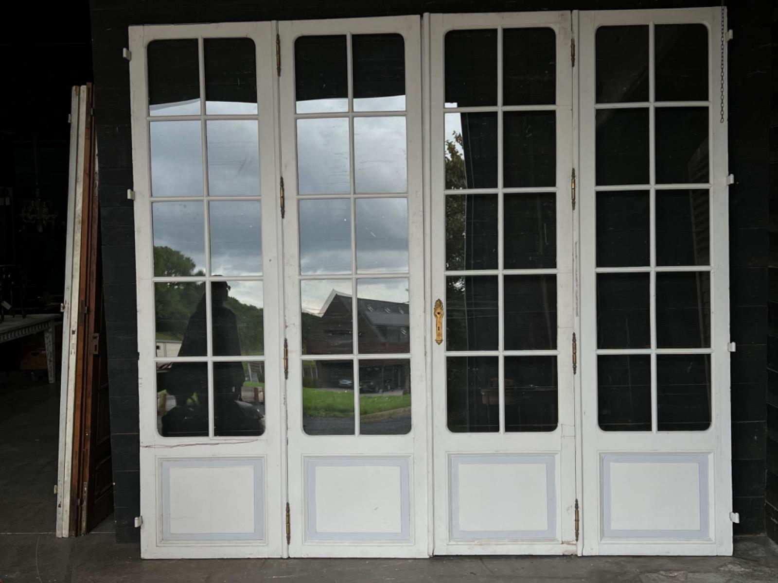 Set of four painted oak doors 