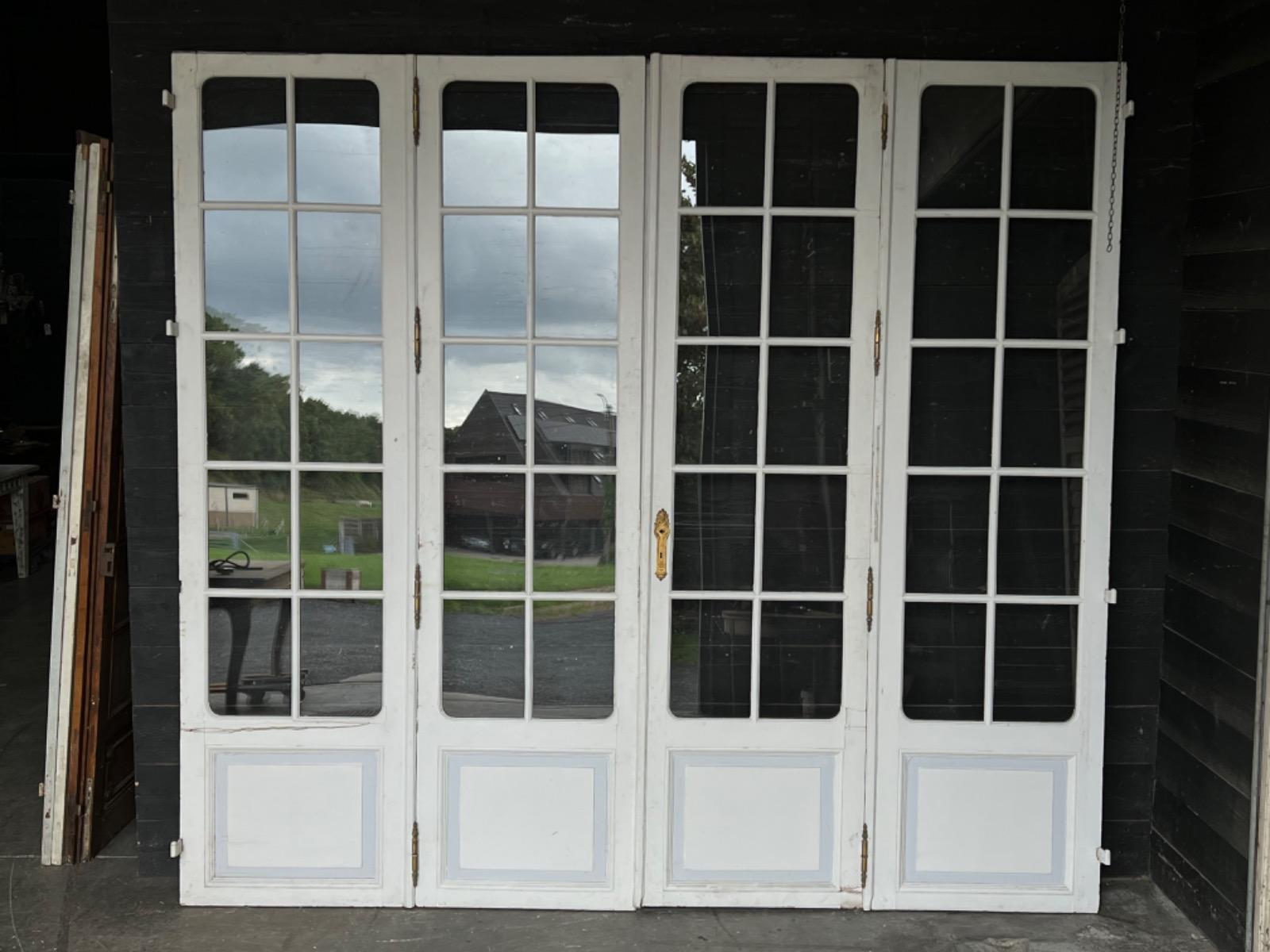 Set of four painted oak doors 
