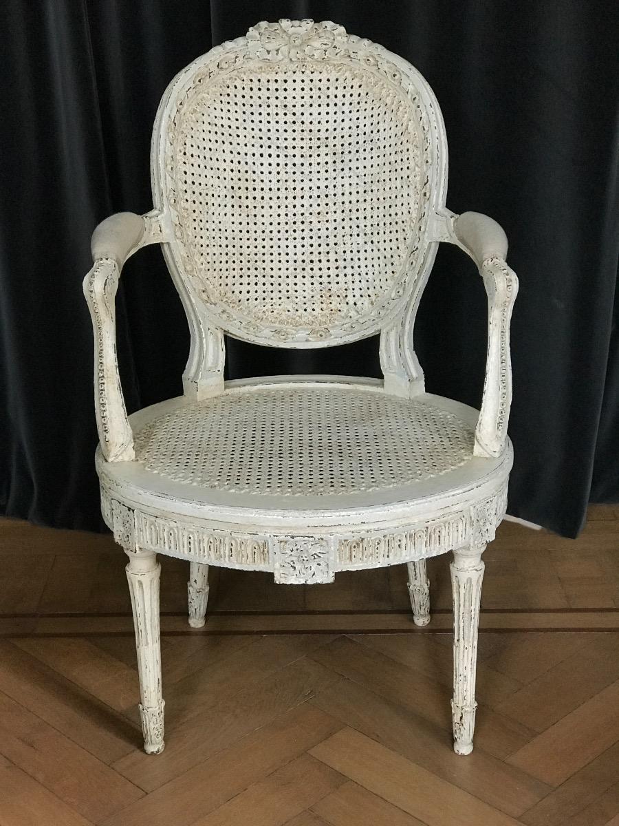 Six painted armchairs 
