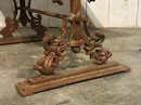 Table de jardin en fer forgé et bois