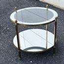 Table design en laiton et miroirs avec deux eta