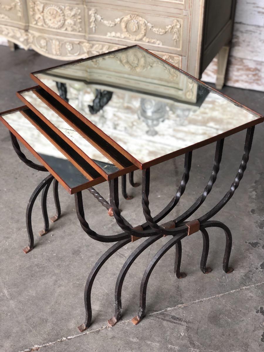 Wrought iron nesting tables discount