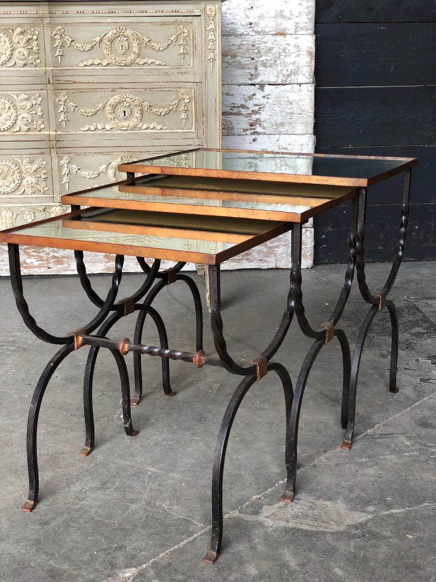 Wrought iron on sale nest of tables
